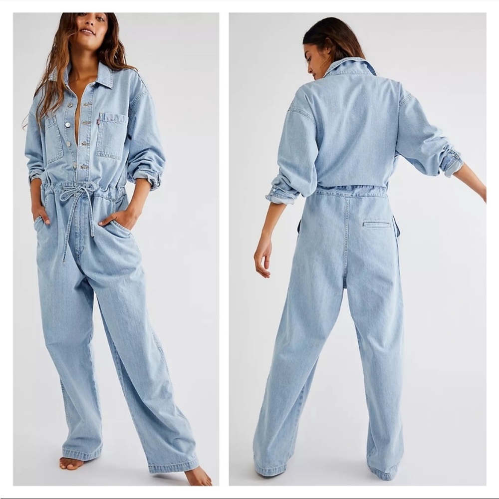 NWOT Levi's Roomy In My Feels Denim Jeans Jumpsuit Coveralls Overalls